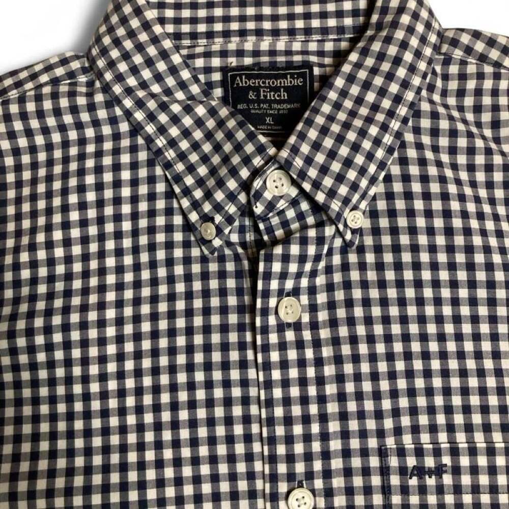 Abercrombie & Fitch Blue Gingham Check Button Down Shirt
